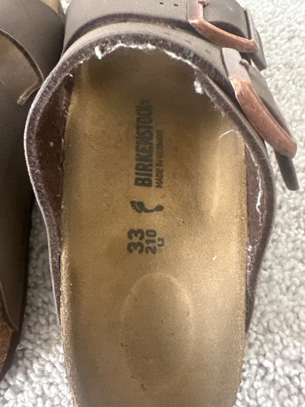 Birkenstock Brown Two-Strap Slide Sandals